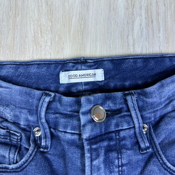 Good American Good Waist Distressed Skinny Stretch Slim Denim Jeans GW113T 4/27 - Picture 13 of 16